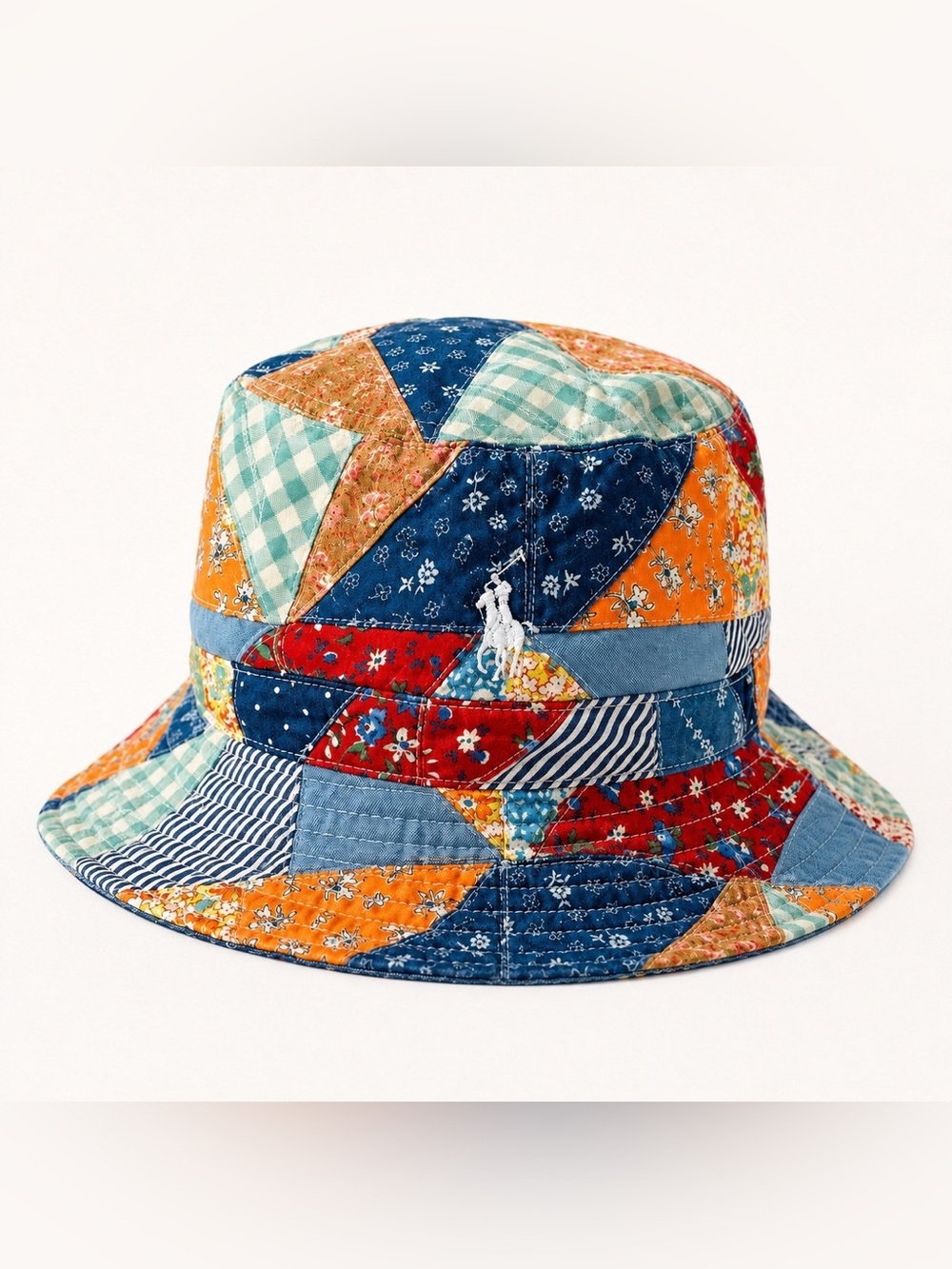 Ralph Lauren Vintage Inspired Patchwork Quilted Bucket Hat ~ Size Small ~ Adult